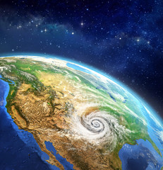 Wall Mural - hurricane over earth from outer space