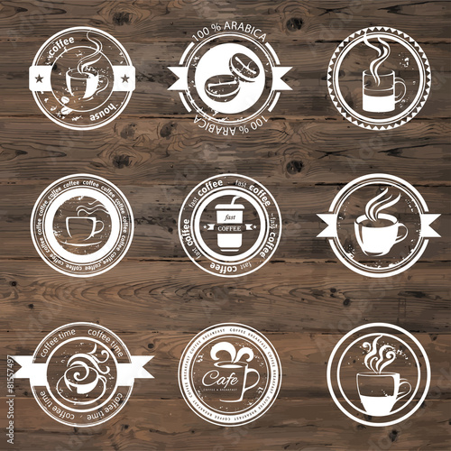 Fototapeta dla dzieci coffee stamps