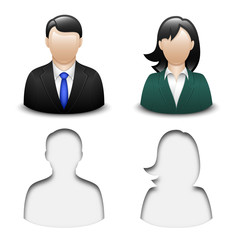 Wall Mural - male and female user icons. vector
