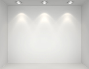 Wall Mural - Showcase gallery with light bulbs