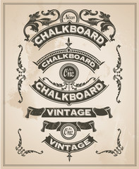 Vintage retro hand drawn banner set - vector illustration