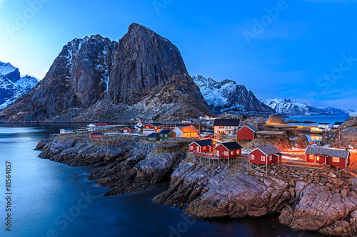 Obraz w ramie Reine fishing village, Lofoten, Norway