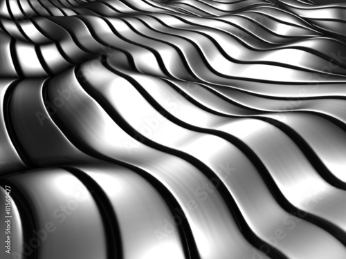 Plakat na zamówienie Abstract Dark Silver Metallic Shiny Background