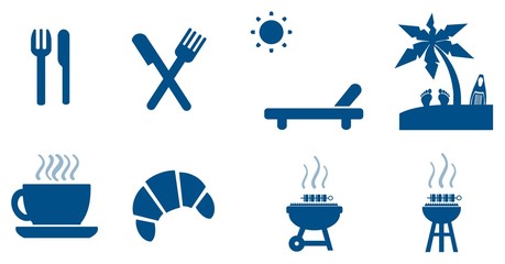 Poster - Petit déjeuner, vacances et barbecue en 8 icônes