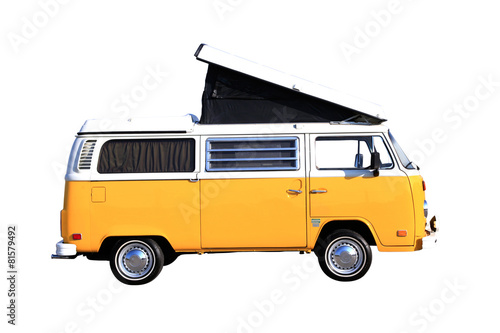 Cuadros en Lienzo Campingbus freigestellt auf weiss