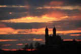 Fototapeta Big Ben - Sonnenuntergang mit Kirche Schönenberg - Ellwangen