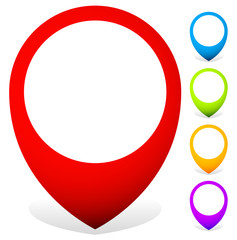 Aufkleber - Set of colorful map markers, map pins
