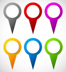 Aufkleber - Set of colorful map markers, map pins