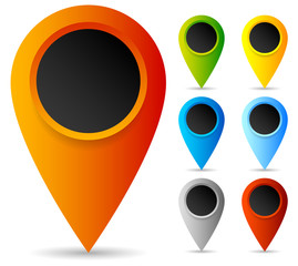 Aufkleber - Set of colorful map markers, map pins