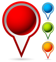 Aufkleber - Set of colorful map markers, map pins