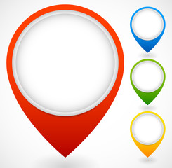 Aufkleber - Set of colorful map markers, map pins