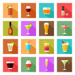 Alcohol drink glasses icons