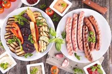 Wall Mural - grilled meat and vegetable