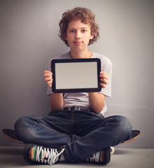 Wall Mural - teenager  with tablet pc