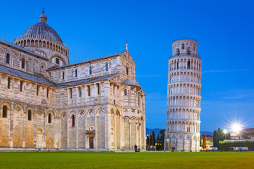 Canvas Print - Pisa, Italy. Catherdral and the Leaning Tower of Pisa