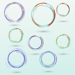 Wall Mural - Abstract circle design elements collection