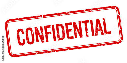 Fotografía confidential red square grungy vintage isolated stamp