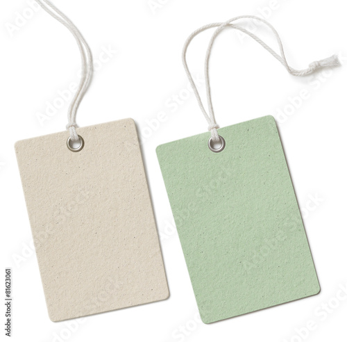 Two blank cloth tag or pric...