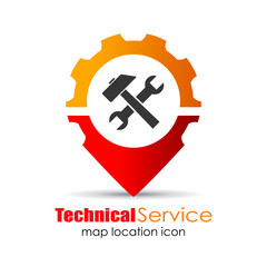 Wall Mural - Technical service map marker