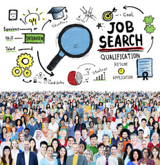 Wall Mural - Job Search Qualification Resume Recruitment Hiring Concept