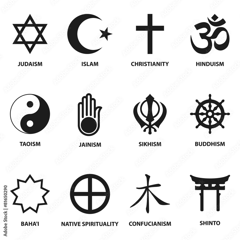 religious sign and symbols - obrazy, fototapety, plakaty 