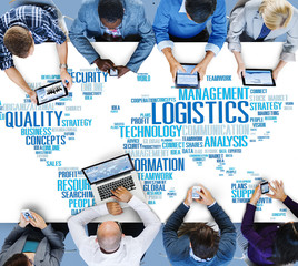 Sticker - Logistics Management Freight Service Production Concept