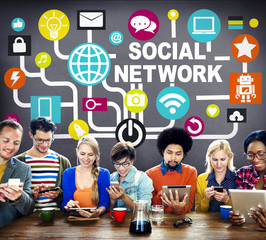 Poster - Social Network Internet Online Connecting Social Network Concept