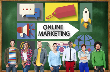 Wall Mural - Online Marketing Branding Global Communication Analysing Concept