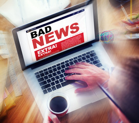 Wall Mural - Digital Online Update Bad News Concept