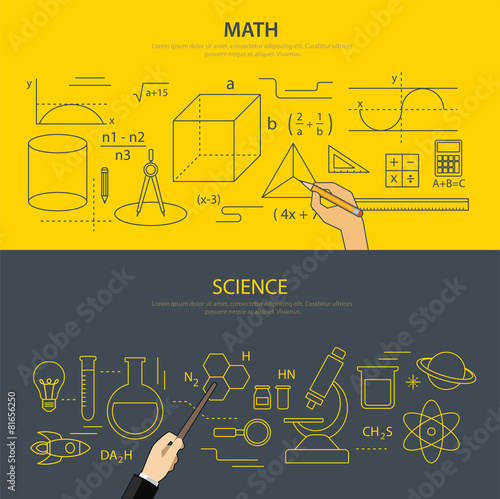 Naklejka - mata magnetyczna na lodówkę Koncepcja edukacji matematycznej i naukowej
