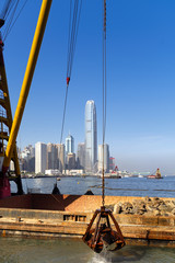 Canvas Print - Construction site in Hong Kong.