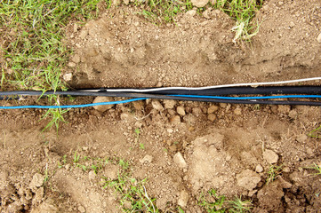 Trench with electrical wires