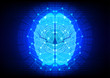 © mrspopman - abstrack brain digital technology on blue backgrond