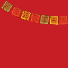 Mexican 'papel picado' (Paper flag decoration) card in vector fo