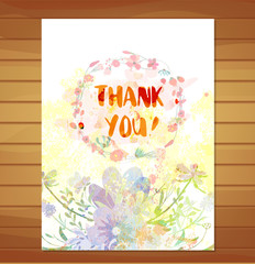 Wall Mural - Thanksgiving card. Watercolor flower background