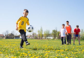 Wall Mural - Kids soccer