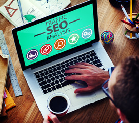 Wall Mural - search engine optimisation analysis information data concept