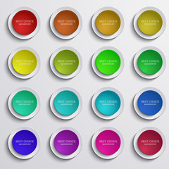 Wall Mural - vector modern colorful circle banners set on gray