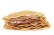 fresh hot blinis or crepes withc chocolate cream isolated on
