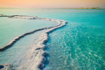 Dead sea salt shore