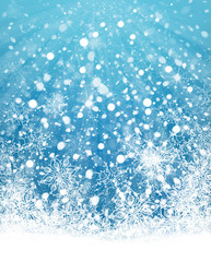 Wall Mural - Christmas  blue snowflakes background.