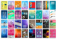 Set Of Flyers, Background, Infographics, Low Polygon Backgrounds