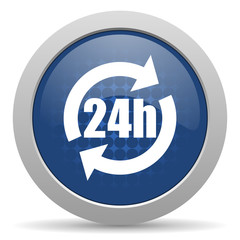 Poster - 24h blue glossy web icon