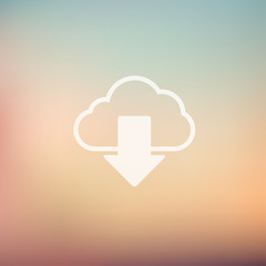 Canvas Print - Cloud download in flat style icon