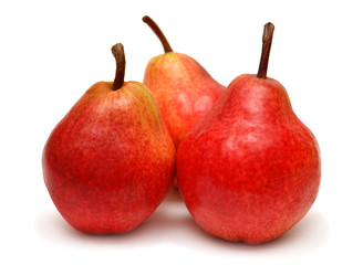 Three red pears