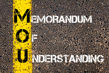 Wall Mural - Business Acronym MOU - Memorandum Of Understanding