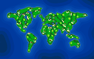 Wall Mural - golf course earth map