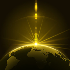 Wall Mural - the earth planet and space background for your text.