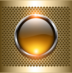 Shiny button gold glossy metallic