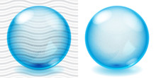 Transparent And Opaque Blue Glass Sphere With Roughness